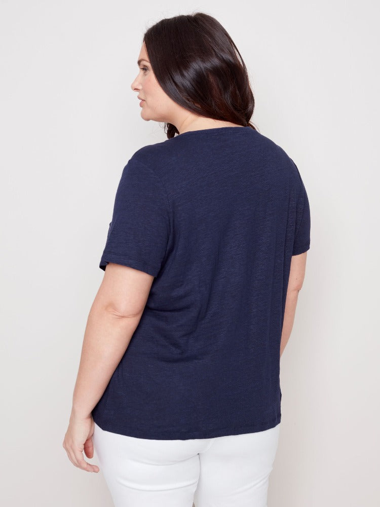 Curvy V-Neck T-Shirt