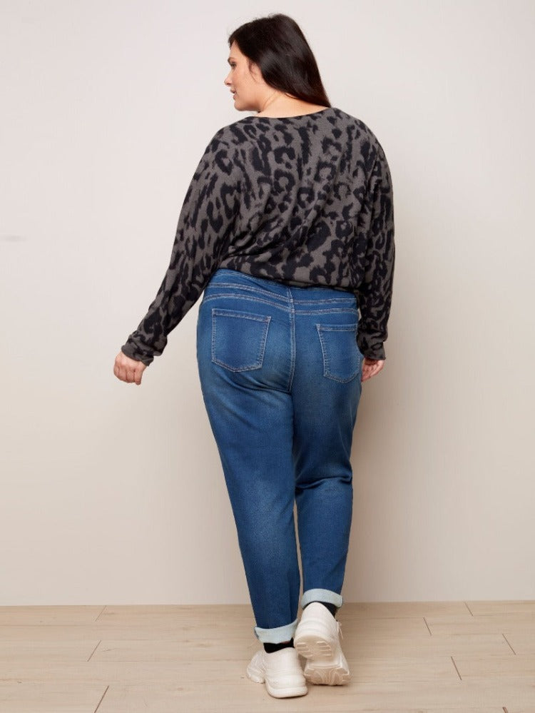 Curvy Knit Denim Jogger